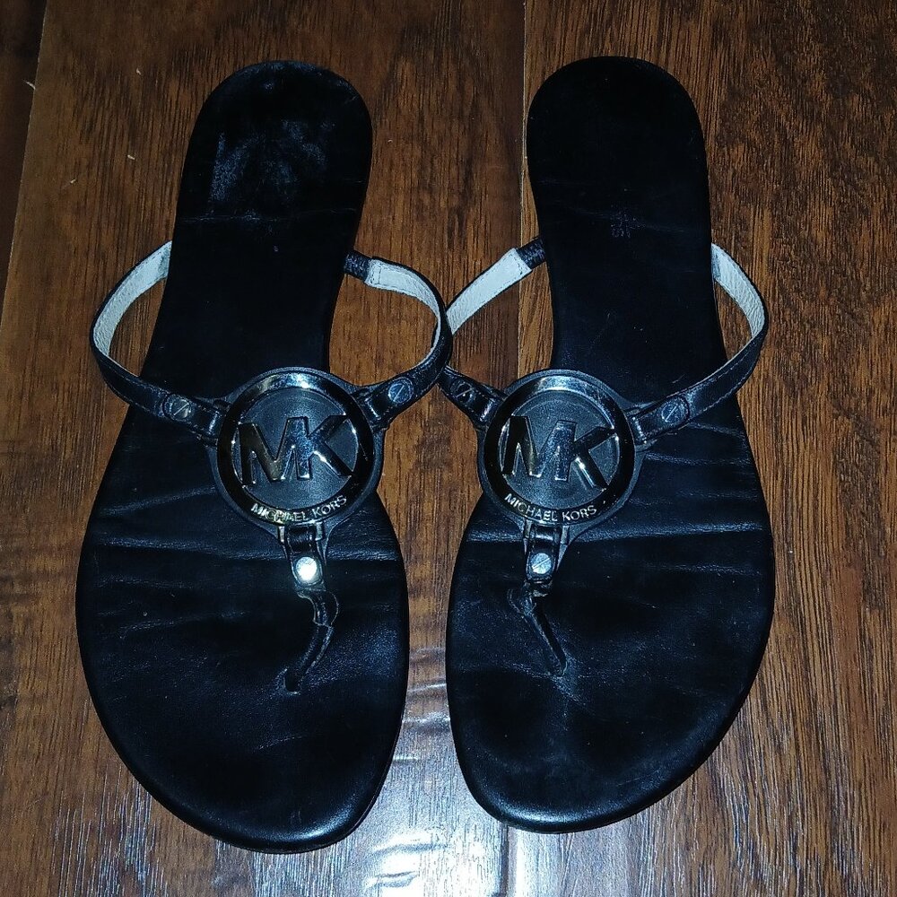 Michael Kors Leather Thong Sandals